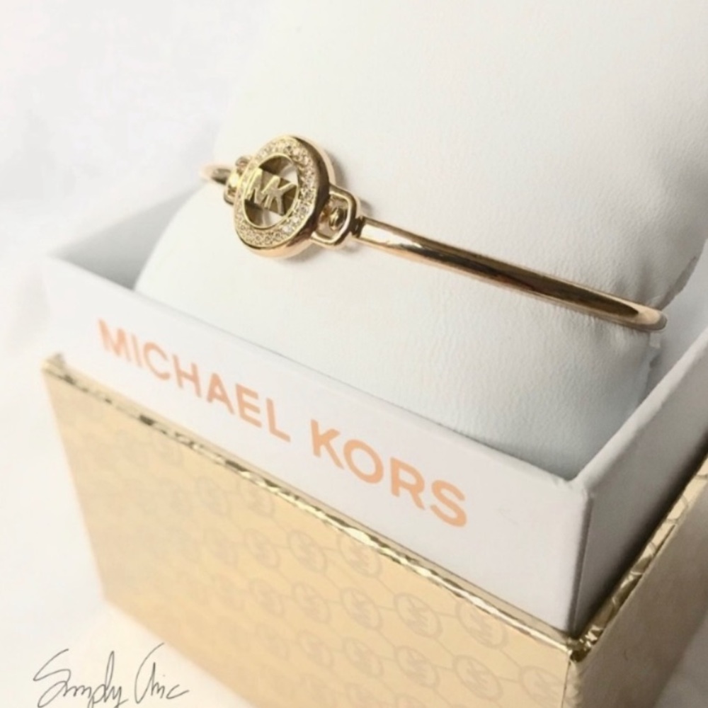 NWT authentic MK gold tone logo bracelet